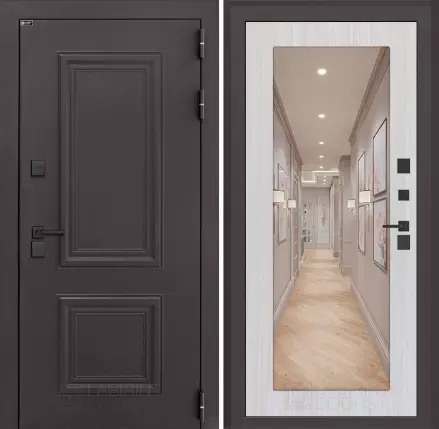 Входная дверь Полярис лайт с зеркалом 18