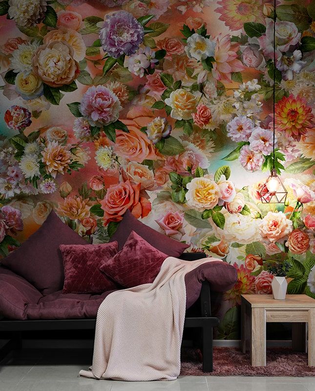 Фреска Графика Яркие цветы.   ag0137