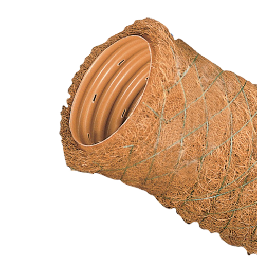 Дренажная гофрированная ПВХ труба  O200 мм с фильтром из кокосового волокна