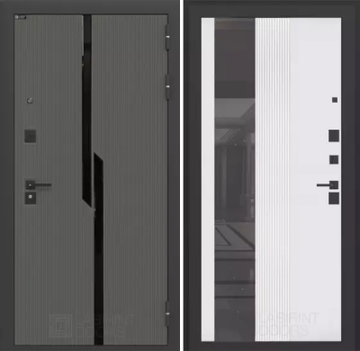 Входная дверь Карбон с Зеркалом 32 тонированным