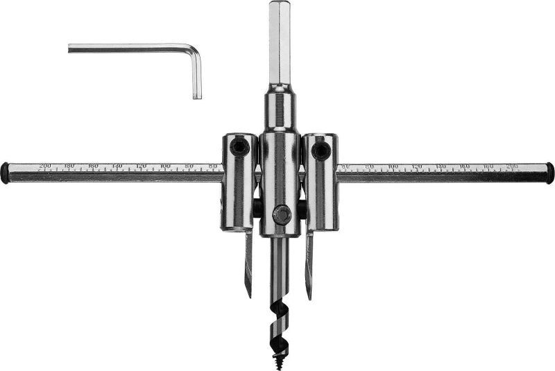 Сверло ЗУБР "МАСТЕР" регулируемое по дереву, двухрезцовое "Балеринка", d=40-200мм, 1-30мм, в блистере