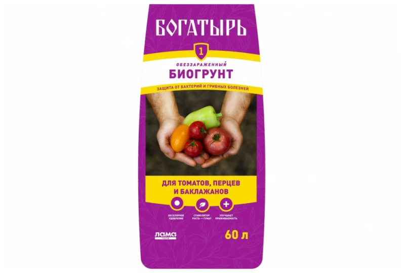 Грунт Богатырь "Для томатов, перца и баклажанов" 60 л