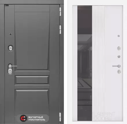 Входная дверь Платинум с Зеркалом 32 тонированным