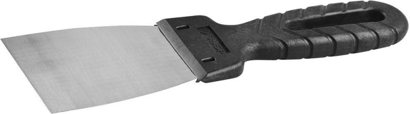 Шпательная лопатка из нержавеющей стали, 80 мм, пластмассовая ручка// Сибртех