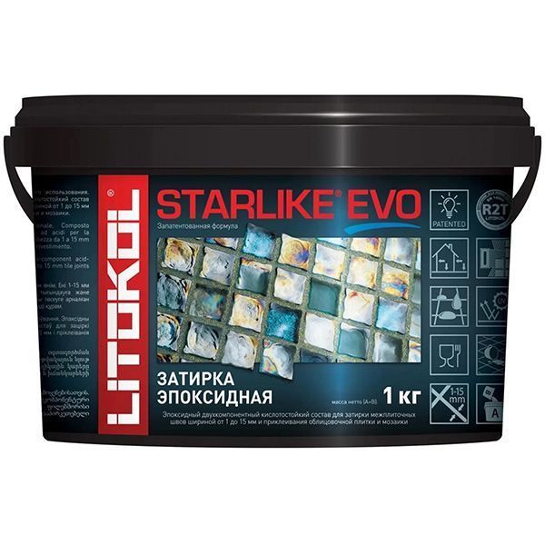 LITOKOL STARLIKE EVO двухкомпонентная затирка на эпоксидной основе S.208 sabbia (1кг)