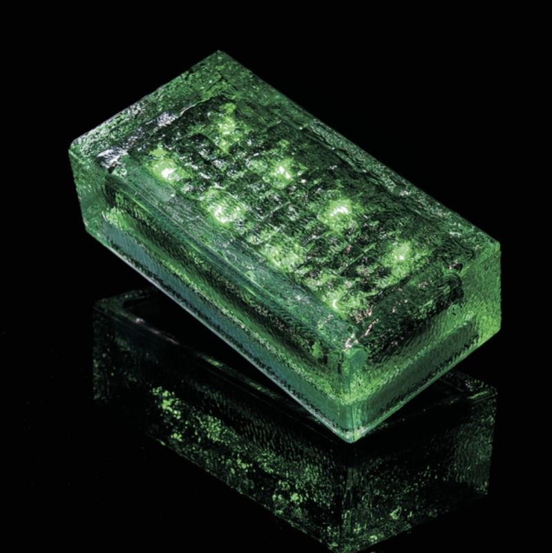 Светодиодная брусчатка на солнечных батареях Aqua Brand, Изумруд 198x98x60