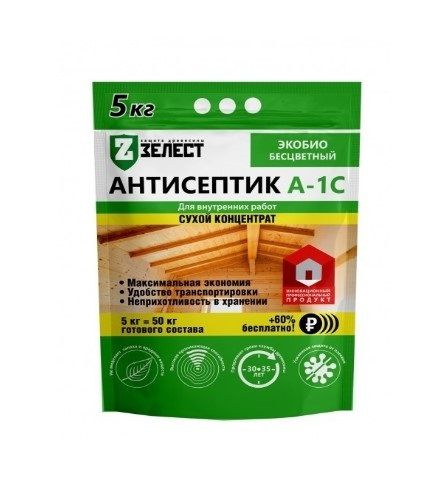 Антисептик «А-1 ЭкоБио» бесцветный концентрат, 5 кг