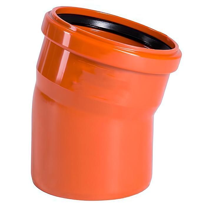 Отвод канализационный наружный Ø110 мм. 15°