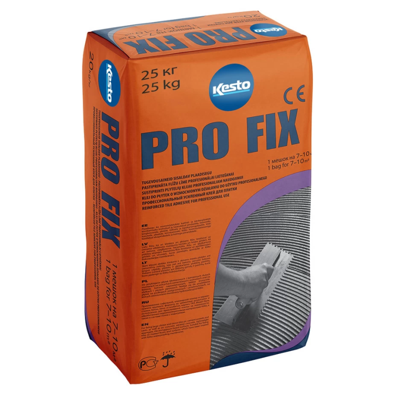 Клей для плитки/ керамогранита/ камня Kesto Pro Fix серый класс C2 TE 25 кг