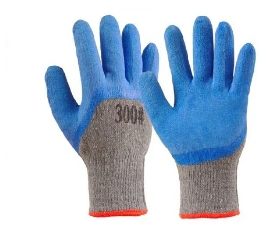 Перчатки х.б ТОРРО серо-синие 3.4 обливка пенка