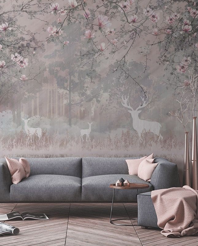 Фреска Графика Лесное озеро. Современное искусство. ag0365