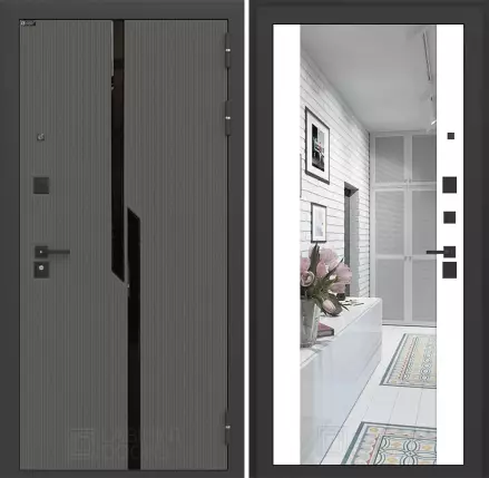 Входная дверь CARBON с зеркалом Максимум