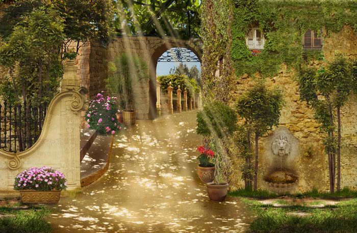 Фреска Летний дворик в тени