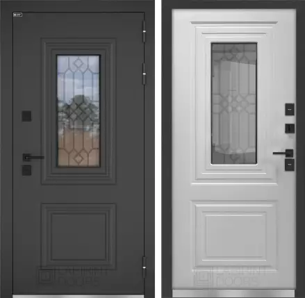 Входная дверь Верса с окном и решеткой (терморазрыв)