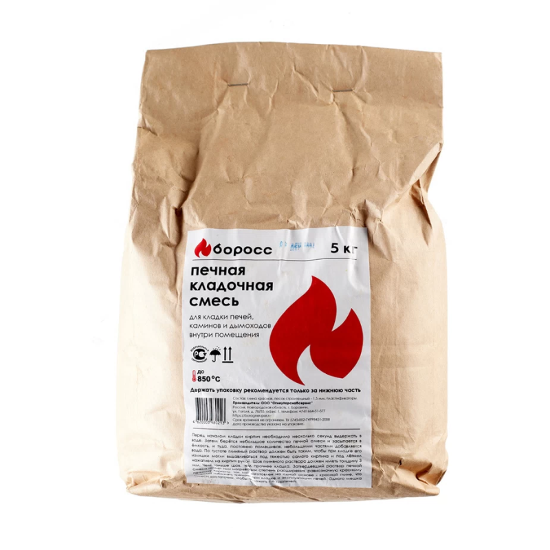Смесь кладочная для печей и каминов БоРосс красная 5 кг
