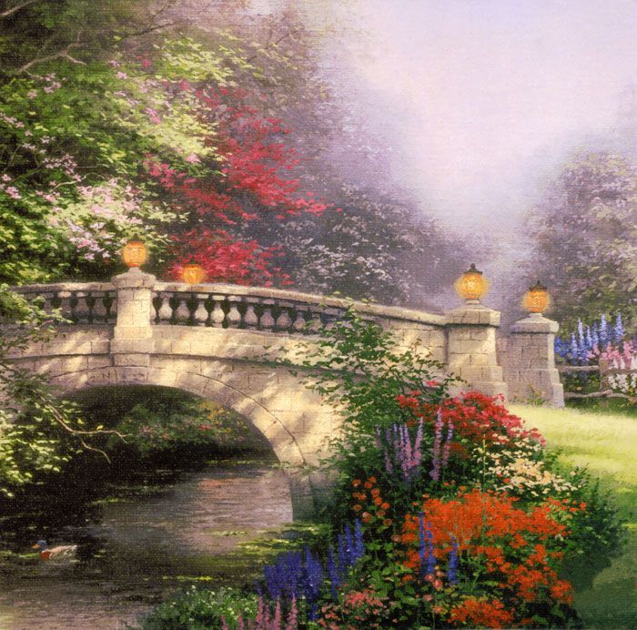 Фреска Живописный мостик вечером