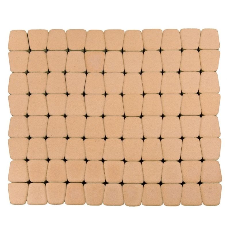 Тротуарная плитка BRAER Классико круговая Кораловый Верхний прокрас 60 мм