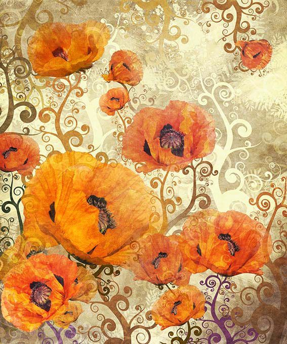 Фреска Оранжевые маки