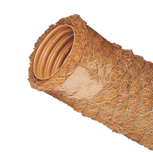 Дренажная гофрированная ПВХ труба O92 мм с фильтром из кокосового волокна