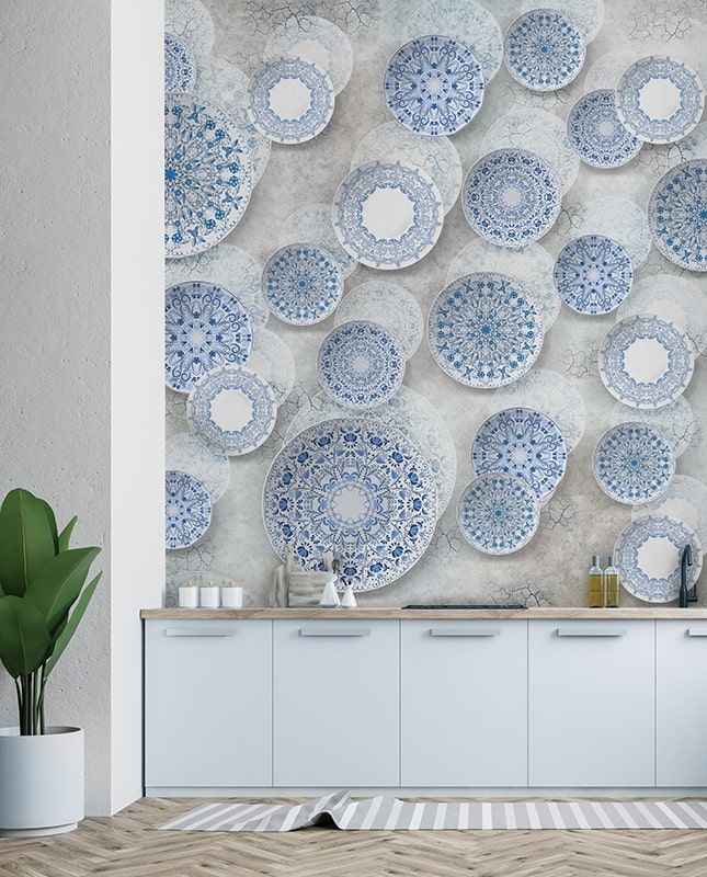 Фреска Графика Гжель. Лофт. ag0184