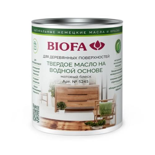 Твердое масло на водной основе Biofa матовый блеск (Бретань) 1 л