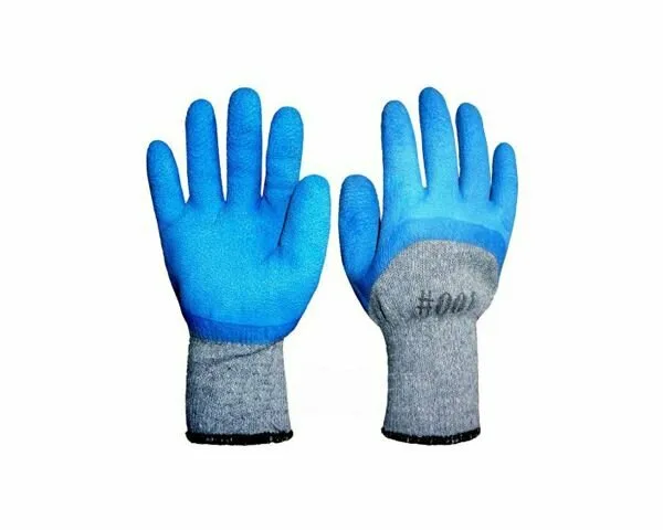 Перчатки х.б ТОРРО серо-синие 3.4 обливка пенка