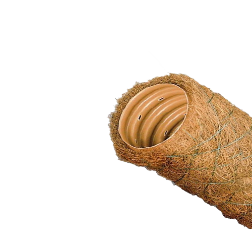 Дренажная гофрированная ПВХ труба  O75 мм с фильтром из кокосового волокна