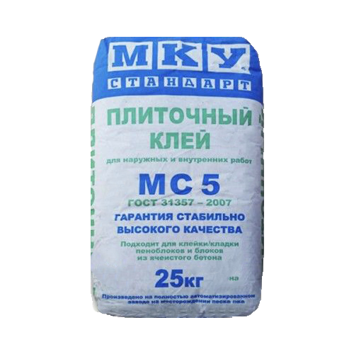 Клей для пеноблоков МКУ МС-5, 25кг