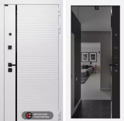 Входная дверь Роял с зеркалом Панорама с тонировкой