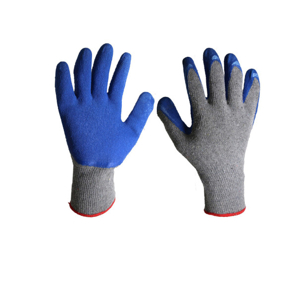 Перчатки х.б ТОРРО серо-синие 3.4 обливка пенка