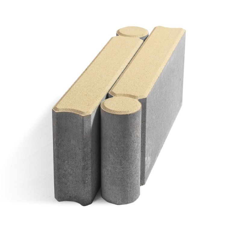 Бордюр тротуарный BRAER Шарнирный БРШ Песочный Верхний прокрас