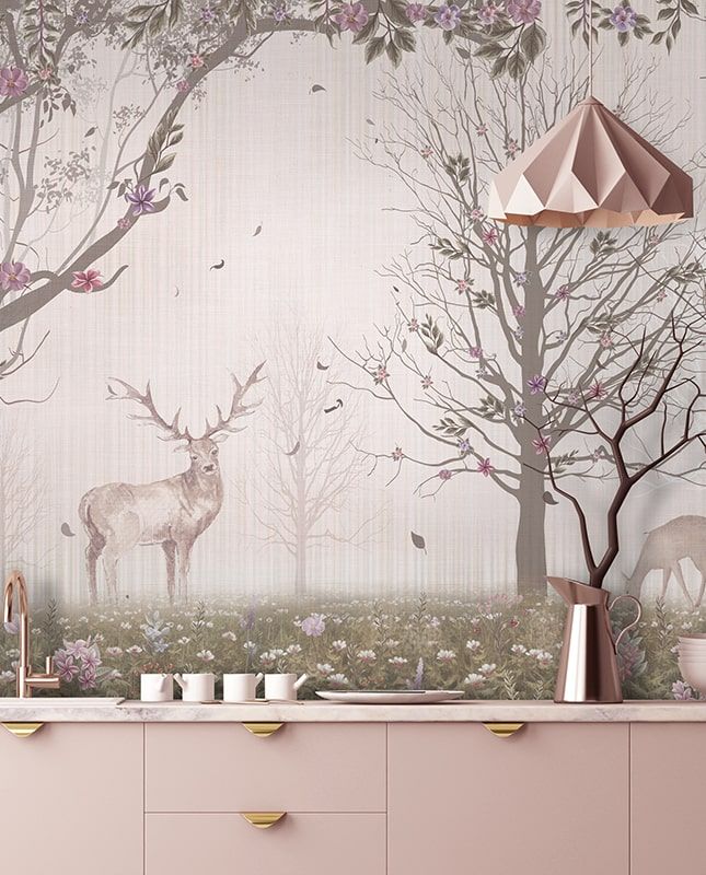 Фреска Графика Лесная поляна. Современное искусство. ag0011