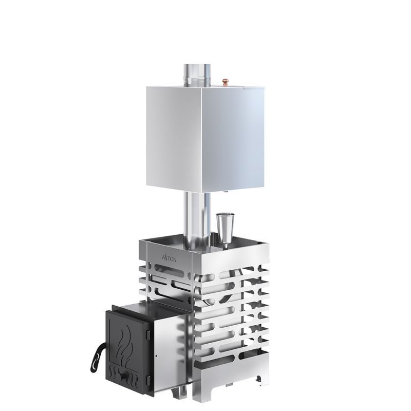 Печь для бани ASTON 12 INOX с баком на трубе 50л Ø115 (AISI 439)