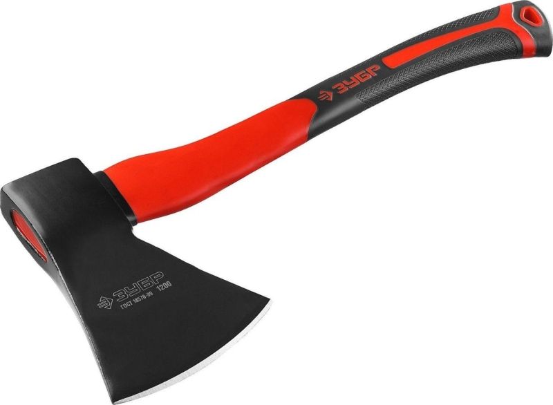 Топор ЗУБР "МАСТЕР" кованый с двухкомпонентной стеклопластиковой рукояткой, 1,2кг