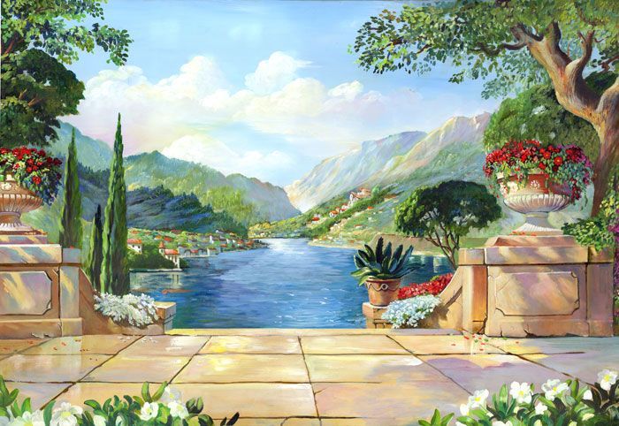 Фреска Лестница вниз на набережную