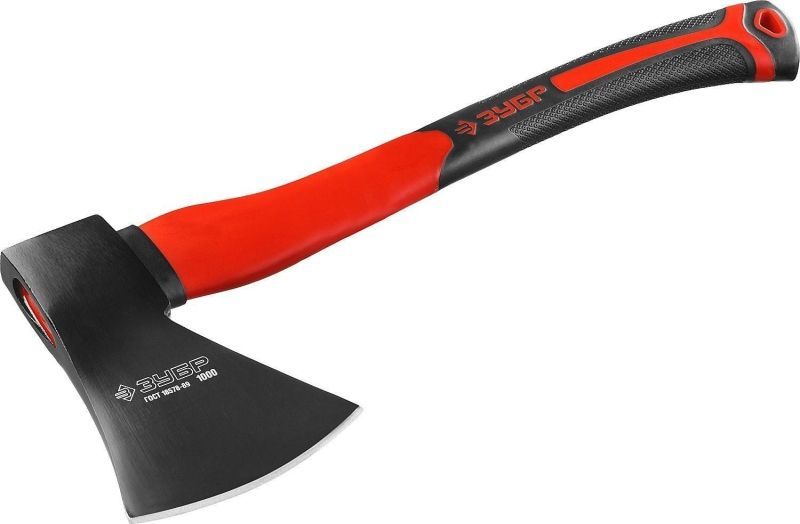 Топор ЗУБР "МАСТЕР" кованый с двухкомпонентной стеклопластиковой рукояткой, 1,0кг