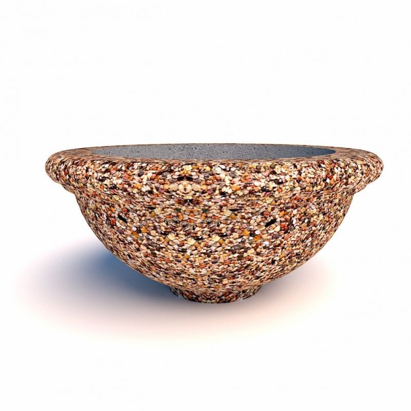 Вазон бетонный уличный Ламелла на ножке(фактура московский гравий)