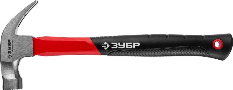 Молоток-гвоздодер 560 г с фиберглассовой рукояткой, ЗУБР Мастер