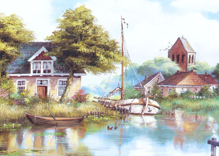 Фреска Летний день на реке