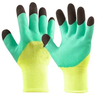 Перчатки " Ноготки двойной облив" 3/4 салатово-зеленые