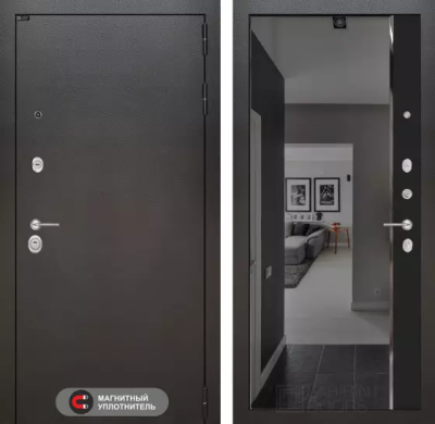 Входная дверь Сильвер с зеркалом Панорама с тонировкой