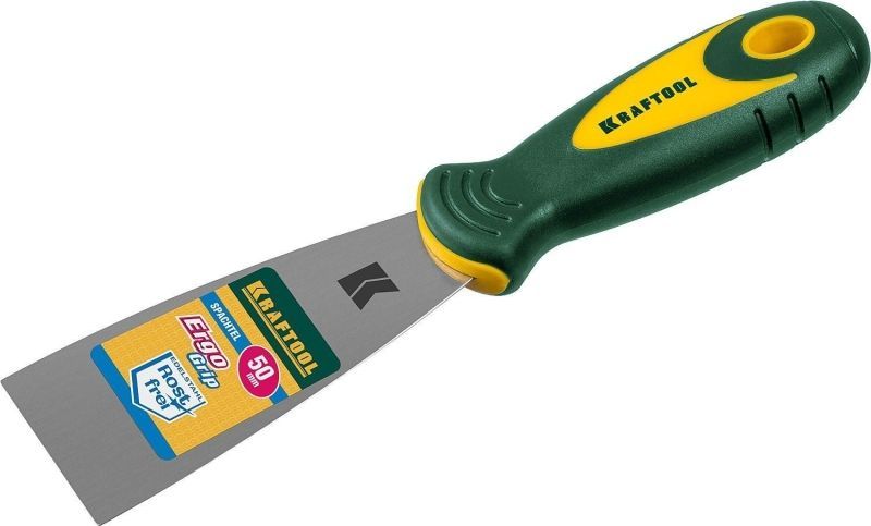 Шпательная лопатка KRAFTOOL с 2-компонент ручк, профилиров нержав полотно, 50мм