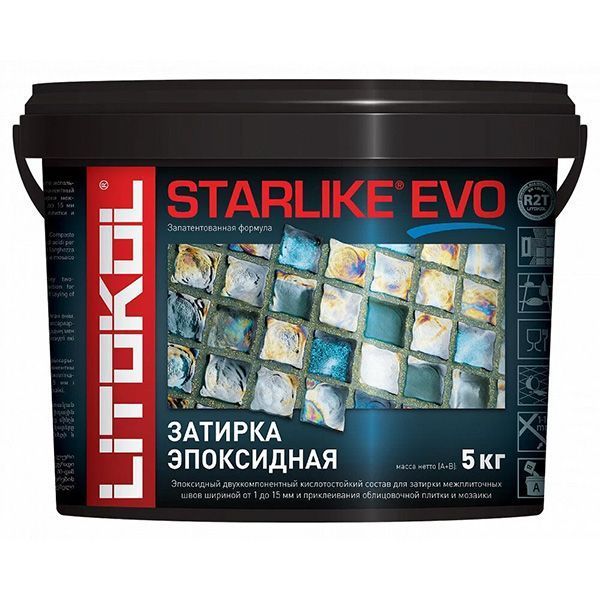 LITOKOL STARLIKE EVO двухкомпонентная затирка на эпоксидной основе S.100 bianco assoluto (5кг)