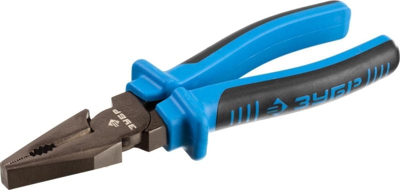 Плоскогубцы комбинированные ЗУБР эксцентриковое расположение шарнира, особостойкое спец. покрытие Н12Х1 (никель/хром), двухком рукоятки, 200мм