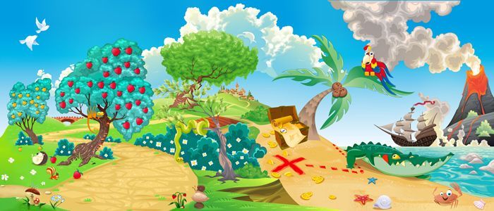 Фреска Пиратский остров с крокодилом