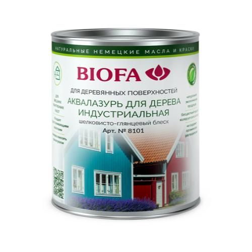 Аквалазурь для дерева, индустриальная Biofa (Шведский красный) 0,375 л