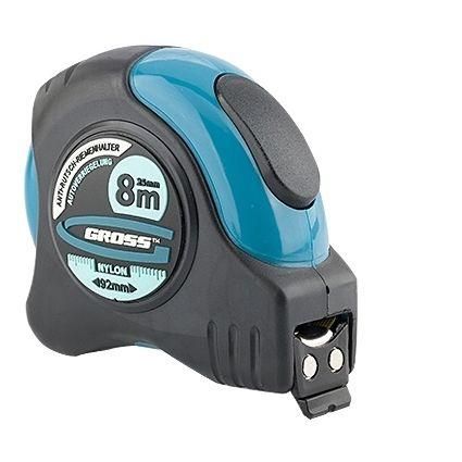 Рулетка Schlagfest, с магнитом, автостоп GROSS 8мх25мм