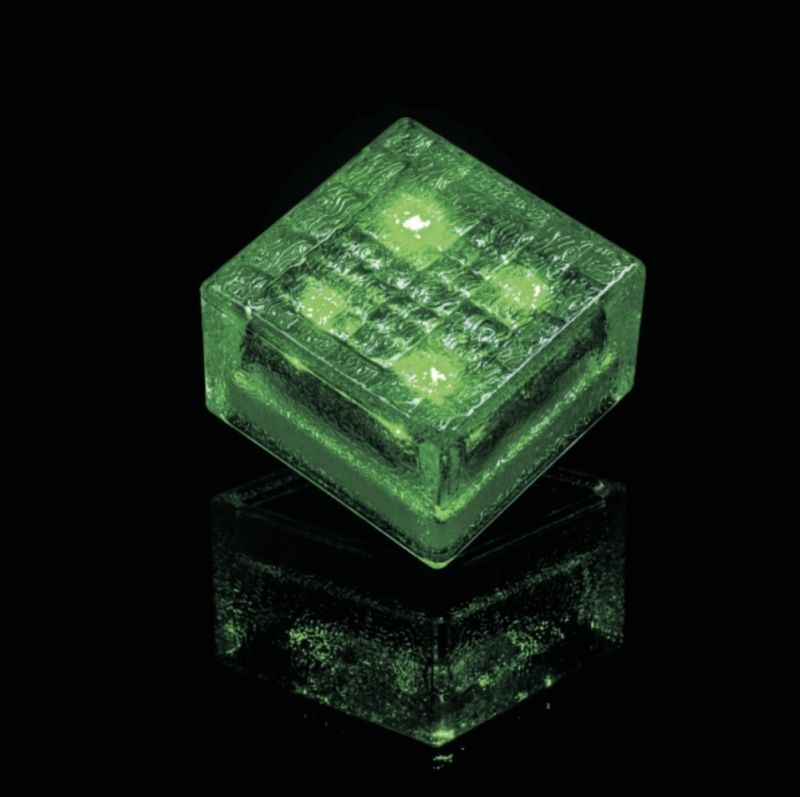 Светодиодная брусчатка на солнечных батареях Aqua Brand, Изумруд 98x98x60