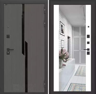 Входная дверь Карбон с зеркалом Максимум