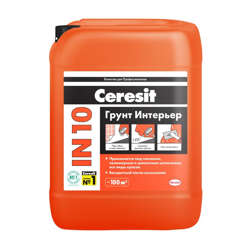 Ceresit IN 10 Грунт Интерьер, 10 л.